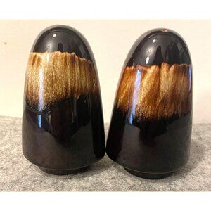 Vintage Phaltzgraff Brown Drip Gourmet Salt and Pepper Shakers  #2476